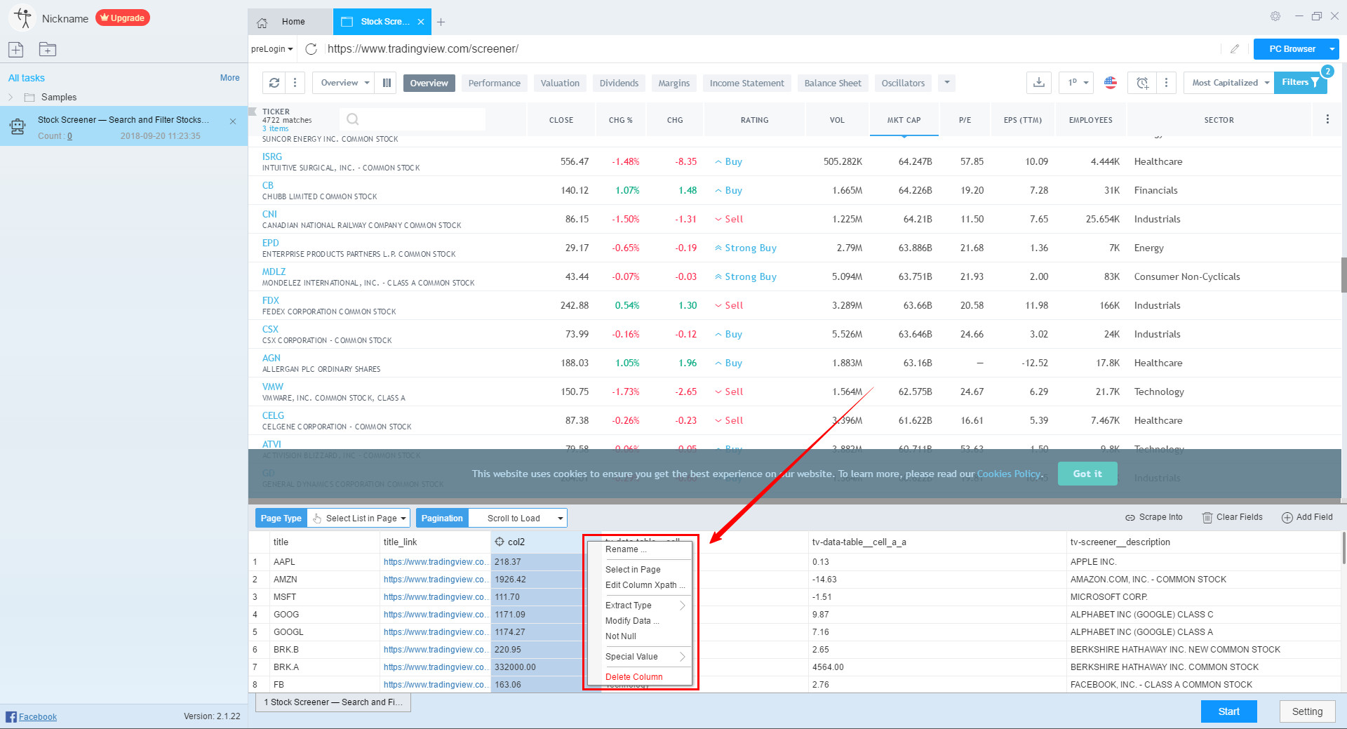 How to Scrape TradingView's Stock Data - Stock Scraper -ScrapeStorm