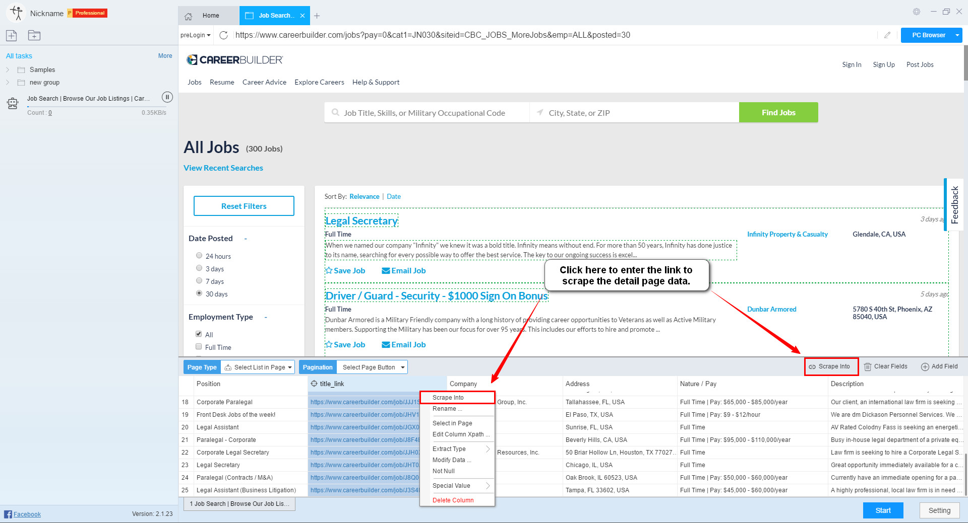How To Scrape Job Data From Careerbuilder Job Scraper Scrapestorm